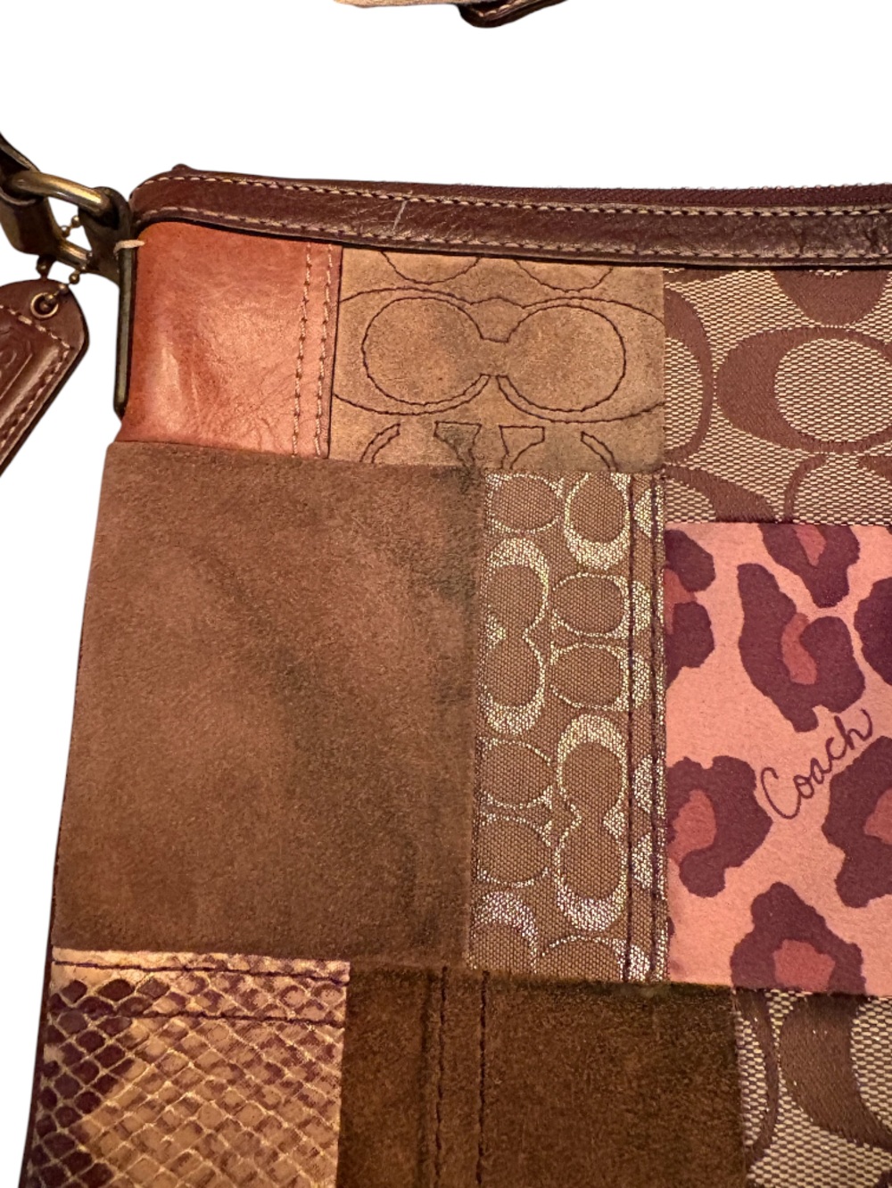 Y2K Coach Patchwork Animal Print Swingpack Crossbody (Style #40915). - Picture 2 of 8